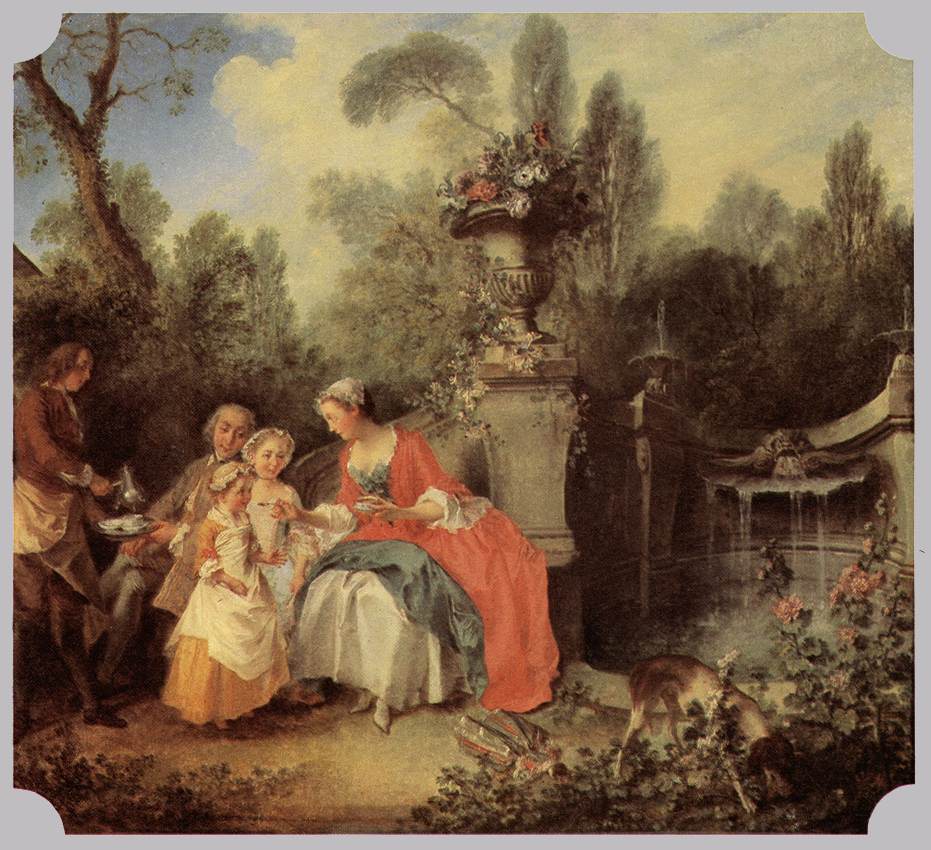Lady Gentleman with two Girls and Servant